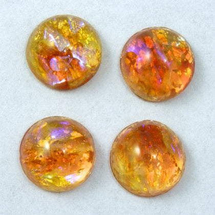 8mm Peach Foil Cabochon #1908-General Bead