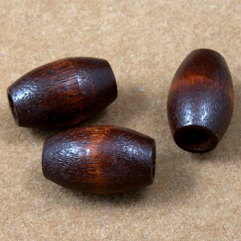 10mm x 15mm Smooth Brown Wood Oval-General Bead