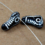 15mm Black and White Shoe Bead-General Bead