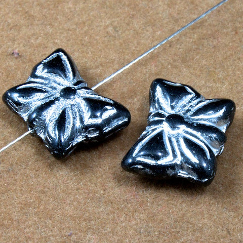 16mm Black and Silver Butterfly-General Bead