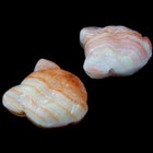 12mm Orange/White Stripe Cat Face #1967-General Bead