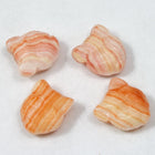 12mm Orange/White Stripe Cat Face #1967-General Bead