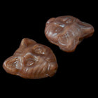 12mm Brown Cat Face w/ Vertical Hole #1969-General Bead
