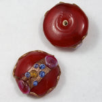 20mm Fancy Red Floral Cabochon #1986-General Bead