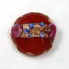 20mm Fancy Red Floral Cabochon #1986-General Bead