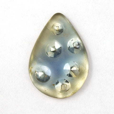 20mm Pale Blue Dimpled Teardrop Cabochon #1988-General Bead