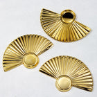 34mm Goldtone Fan with Round Setting-General Bead