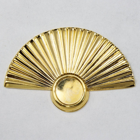 34mm Goldtone Fan with Round Setting-General Bead