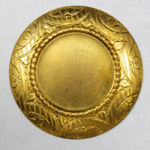 40mm Vintage Raw Brass Flower Border Cab Set #2006-General Bead