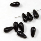 6mm x 12mm Black Teardrop (10 Pcs) #2013-General Bead
