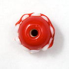 12mm Red/White Saucer (6 Pcs) #2026-General Bead