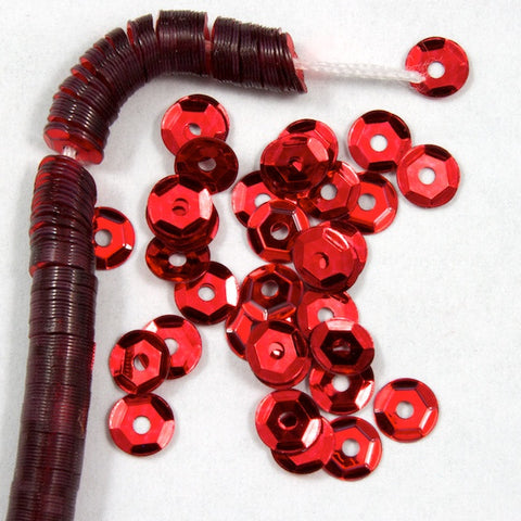4mm Metallic Red Cupped Sequin-General Bead