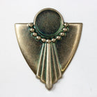 38mm Antique Silver Art Deco Dotted Shield (2 Pcs) #2067-General Bead