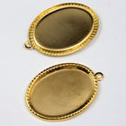 25mm Gold Rope Edged Oval #2072-General Bead