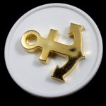 20mm White/Gold Anchor Button-General Bead