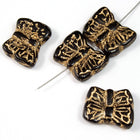 15mm Black/Gold Butterfly #2106-General Bead