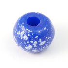 8mm Round Blue/White Speckle Bead (10 Pcs) #2110-General Bead