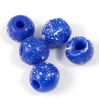 8mm Round Blue/White Speckle Bead (10 Pcs) #2110-General Bead