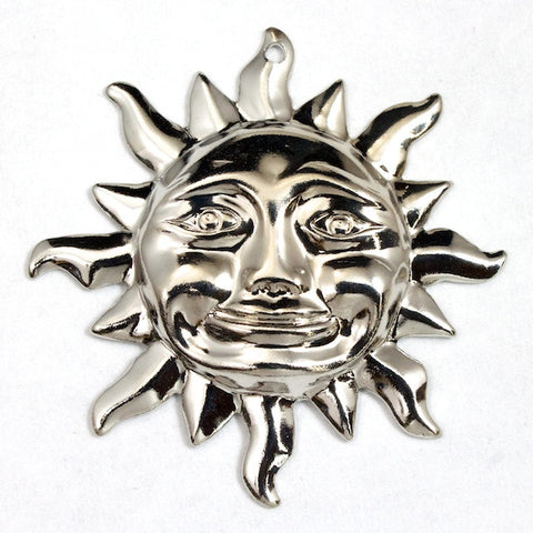 32mm Silver Smiling Sun #2156-General Bead