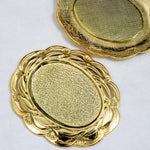 40mm Gold Scalloped Edge Oval #2164-General Bead