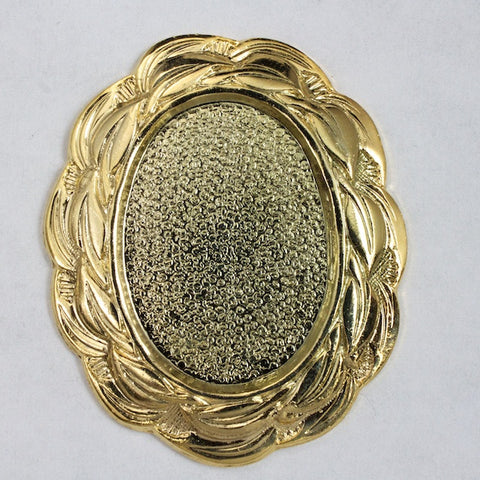 40mm Gold Scalloped Edge Oval #2164-General Bead