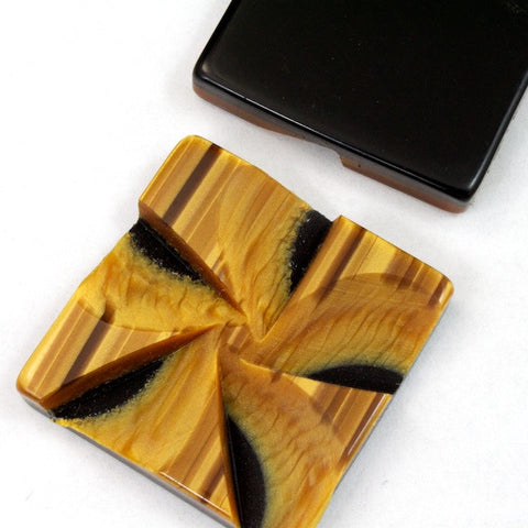 25mm Carved Square Pinwheel Cabochon-General Bead