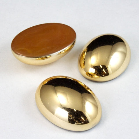25mm Metallic Gold Oval Cabochon #2195-General Bead