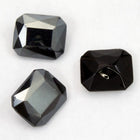 12mm Gunmetal Faceted Rectangle Cabochon (2 Pcs) #2198-General Bead