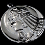 26mm Silver Egyptian Profile of a Lady #2207-General Bead