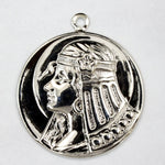 26mm Silver Egyptian Profile of a Lady #2207-General Bead