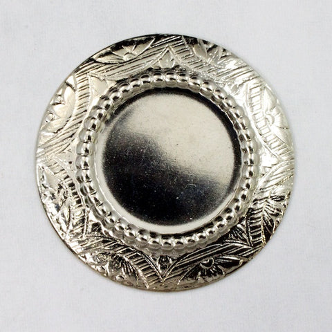 32mm Vintage Silver Flower Border Cab Set #2230-General Bead