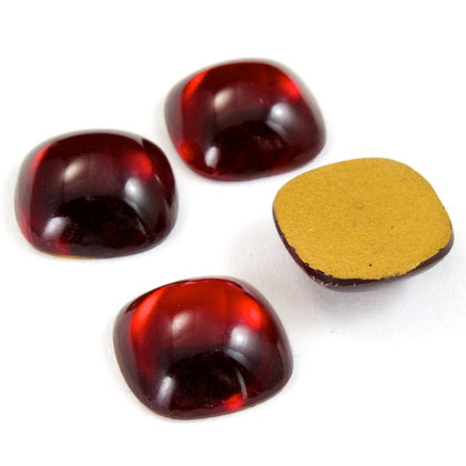 10mm Ruby Red Square Cabochon (4 Pcs) #2275-General Bead