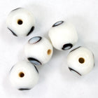 10mm Vintage White with Black and White Eye Bead #2278-General Bead