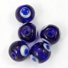 10mm Vintage Cobalt Blue with Blue and White Eye Bead (4 Pcs) #2279-General Bead