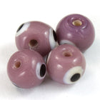 10mm Vintage Lavender with Black and White Eye Bead (4 Pcs) #2280-General Bead