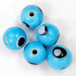 10mm Vintage Light Blue with Black and White Eye Bead #2281-General Bead