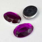 18mm x 25mm Fuchsia Faceted Oval Cabochon-General Bead