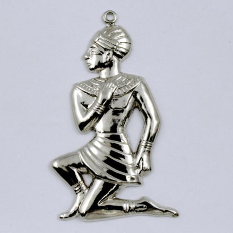 32mm Silver Kneeling Egyptian Figure Charm (2 Pcs) #CHA001-General Bead