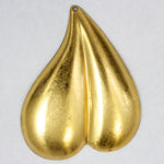 50mm Brass Counter Clockwise Cleft Heart Leaf (2 Pcs) #2332-General Bead