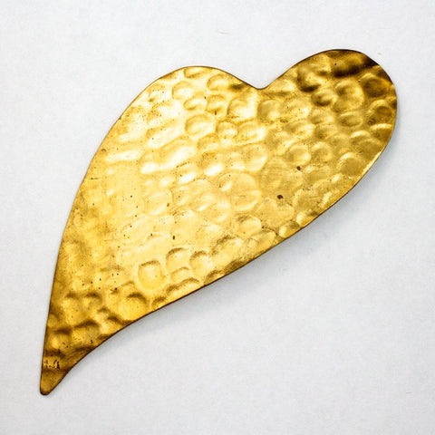 75mm Hammered Brass Heart (2 Pcs) #2344-General Bead