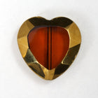 28mm Dark Topaz/Gold Heart #2356-General Bead