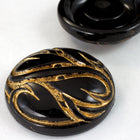 25mm Black and Gold Leaf Cabochon-General Bead