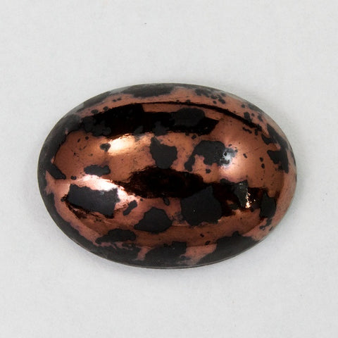 18mm Black and Copper "Mercury Glass" Oval #XS12-D-General Bead