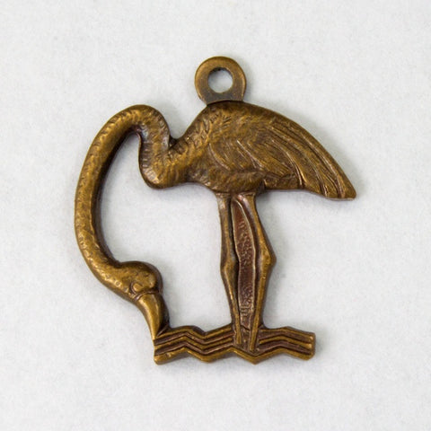15mm Antique Brass Flamingo Charm #2407-General Bead