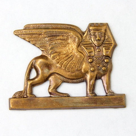 35mm Antique Brass Standing Sphinx #2412-General Bead