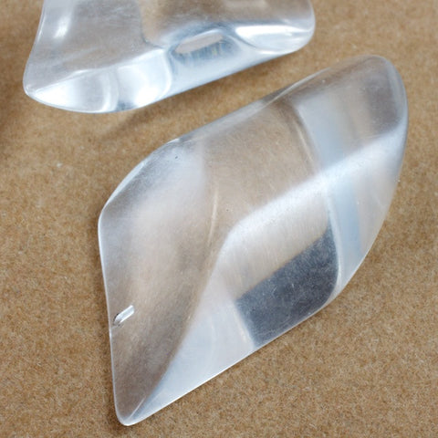 25mm x 40mm Clear Right Skewed Half Dome Cabochon #2421-General Bead