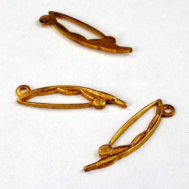 20mm Raw Brass Fishing Pole Charm (4 Pcs) #2431 – General Bead