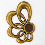 35mm Antique Brass Asymmetric Looped Cabochon Setting (2 Pcs) #2433-General Bead