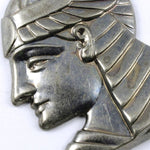 40mm Antique Silver Pharaoh Profile Charm-General Bead