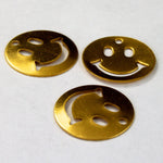 16mm Brass Smiley Face (6 Pcs) #2456-General Bead